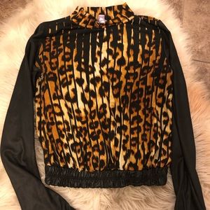 Leather Long Sleeve, crop top leopard shirt!